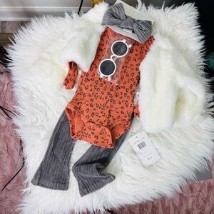 Rachel Zoe Baby Outfit with Faux Fur Jacket